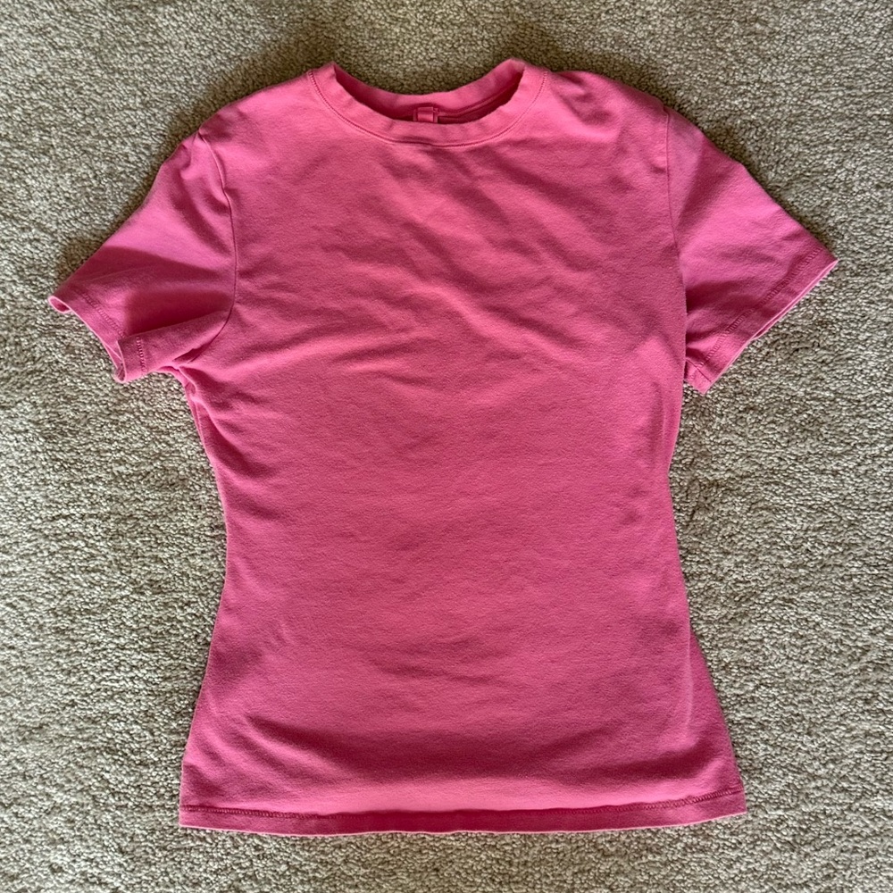 SKIMS Pink Cotton Jersey Tee